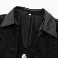 Herren Steampunk Gothic Druck-Mantel Vintage Prinz Retro Frack Überzieher Mittelalter Renaissance Jacke Viktorianische Kostüme für Erwachsene
