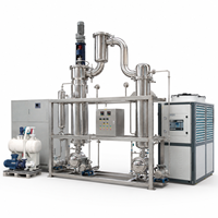 YHCHEM YWF-20S-D Système de condenseur-récepteur à évaporation en acier inoxydable, équipement d'évaporation à film mince de type grattoir pour liquides visqueux