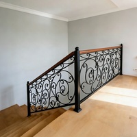 Rampe d'escalier en fer forgé de style français à motif en spirale pour maisons de campagne, intérieur, extérieur, duplex, grenier, balcon, mur extérieur