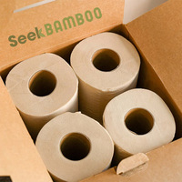 Papier toilette jetable CE, 2 plis, doux, en bambou blanc, soluble dans l'eau, prix direct usine