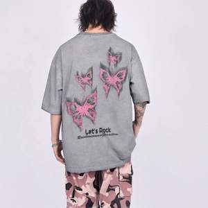 T-shirt personnalisé sérigraphié surdimensionné pour hommes 250gsm 100% coton tricoté - Product Image 5