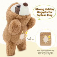 Ensemble de jouets en peluche magnétiques portables, Panda paresseux à porter à l'épaule, animaux en peluche interactifs avec aimant, cadeau pour filles, garçons et enfants