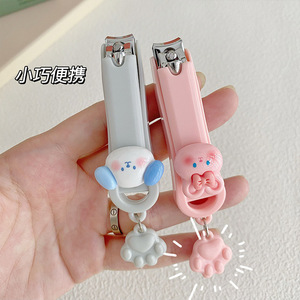 Cute <b>Nail</b> Clippers For Adults Round Portable Folding Manicure <b>Tool</b> Cartoon Style Random Color Single Pack - Product Image 4