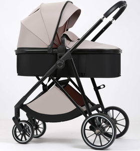 Carrito de Bebé de Lino de Alta Calidad en Oferta, Plegable, Portátil, de Lujo, con Diseño de Paisaje Alto, Marco de Aleación de Aluminio, 4 Ruedas - Product Image 4