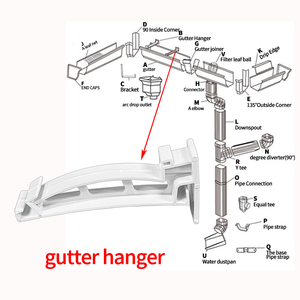PVC mưa máng xối Móc áo <span class=keywords><strong>6</strong></span> <span class=keywords><strong>inch</strong></span> 5.2 <span class=keywords><strong>inch</strong></span> thoát nước máng xối hệ thống nhựa trắng Vinyl máng xối gắn chân đế - Product Image 6