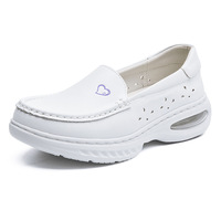 Chaussures d'infirmière en cuir de vachette blanc de qualité supérieure, légères, avec coussin d'air, absorption des chocs, faciles à enfiler, pour les professionnels de la santé en milieu hospitalier