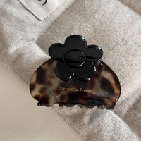 Pince à cheveux florale moyenne en acétate de cellulose Qianjin, pince requin pour coiffures mi-attachées, accessoires capillaires haut de gamme en gros