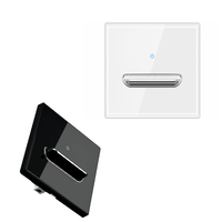 Interruptor de Pared de Lujo SIXWGH Tipo 86 16A250V con Panel de Vidrio Templado, Tipo Piano, Botón de Reinicio con Indicador LED para Luz