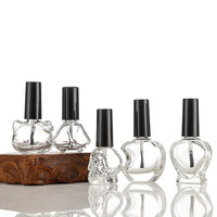 Flacon de vernis à ongles transparent de 10 ml, flacons de vernis gel, flacon d'huile à ongles en forme de crâne ou de cœur