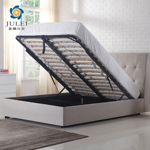 Phong Cách Châu Âu Bọc Vải Gas Lift Lưu Trữ Bọc Giường Hiện Đại Khung Cơ Sở Với Đầu Giường - Product Image 1