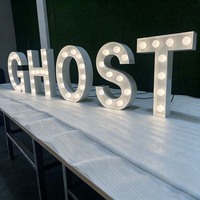 Lettres lumineuses LED personnalisées autoportantes en acier inoxydable avec finition peinture cuite, lettres de 4 pieds pour toile de fond de fête