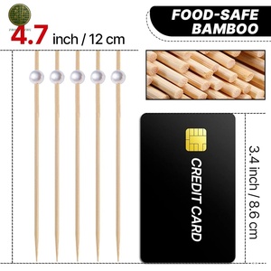 Palillos <span class=keywords><strong>de</strong></span> Bambú Premium para Frutas con Cuentas Doradas, Brochetas para Cócteles, Palillos para Canapés, Decoración <span class=keywords><strong>de</strong></span> Lujo para Catering y Comida Fina, Venta al Por Mayor OEM - Product Image 2