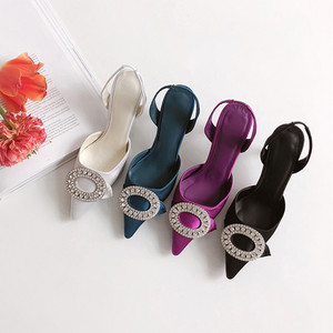 Tacones de lujo con diamantes de imitación, tipo slingback, para mujer, tallas 31-43, envío directo. - Product Image 1