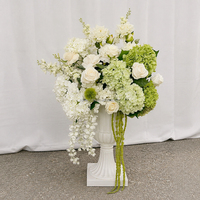 Stofrose kunstbloemen voor bruiloft, bloemstukken voor de gangpaden, kolomstandaard, bloemarrangement voor ceremonie en receptie decoratie