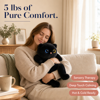 Peluche chat noir lestée avec logo personnalisé, coussin sensoriel apaisant, compresse chaude/froide, cadeaux mignons, vente en gros, OEM, ODM, usine, 5 lbs