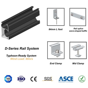 Kit complet de fixation de panneaux solaires <span class=keywords><strong>pour</strong></span> toit plat, système de fixation robuste avec profilés en D, serre-câbles et pieds en L <span class=keywords><strong>pour</strong></span> zones à fort vent |   ArtSign - Product Image 1