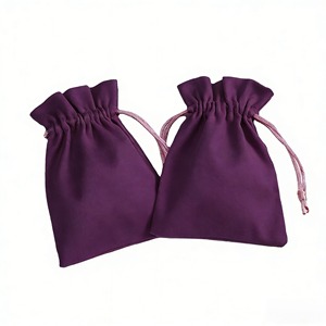 Sacs à cordon en daim recyclables et personnalisables en gros pour le rangement de bijoux et l'emballage cadeau, pochettes pour bracelets et boucles d'oreilles - Product Image 1