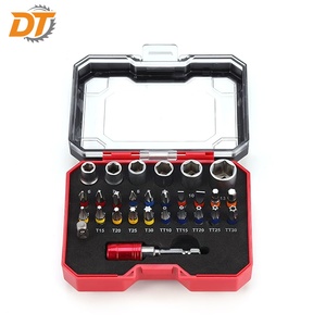 DT 28pcs Industry&DIY Steel Magnetic Screw <b>Driver</b> Bit <b>Set</b> With Color Ring Including Adapter& Quick Release - Product Image 1