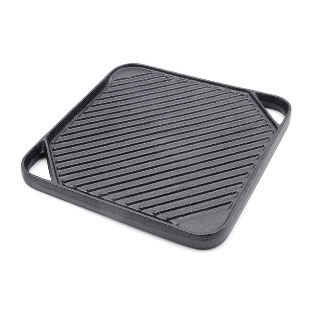 Cast Iron Double-Handled Cooking Griddle Pan for Vegetables Oil Cooking Grill Pan for Camping