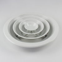 Diffuseur d'air rond moderne en aluminium avec amortisseur pour système de ventilation de climatisation