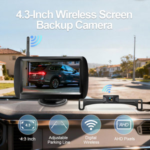 Kit de Moniteur de Recul Numérique Sans Fil 720P 4,3 Pouces, Caméra de Recul Sans Fil Étanche IP67 pour Voiture, Caméra de Plaque d'Immatriculation - Product Image 1