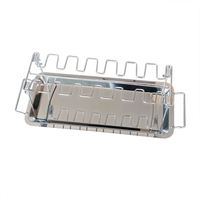 Soporte para Piernas de Pollo de Acero Inoxidable para Exteriores, Multifuncional, Plegable, con Bandeja para Parrilla de Gas y Barbacoa