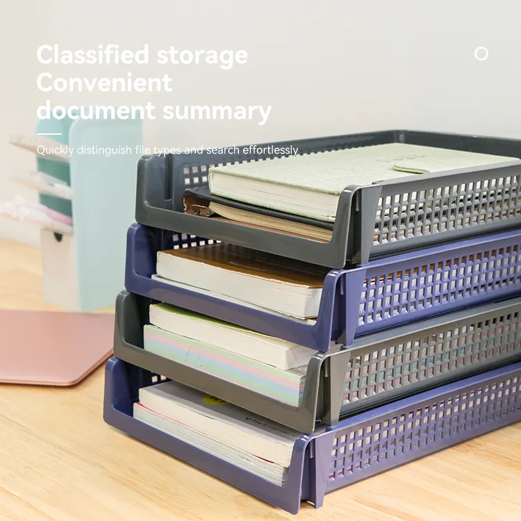 Customized ODM OEM plastic storage organizer office desk File Document Tray