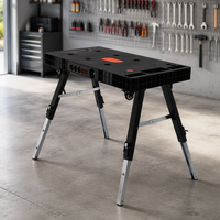 Banc de travail professionnel Vertak 5 en 1, pliable, réglable en hauteur, table de travail multifonction en plastique, bancs de travail pour le travail du bois