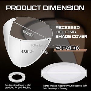 Chính xác kiểm soát 6 inch Nhựa nửa bóng râm có thể Ánh sáng bao gồm 50% mờ 2 gói nửa bóng râm dính với đèn lõm - Product Image 6