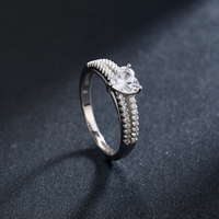 925 argent Sterling exquis luxe coeurs clair CZ bagues pour les femmes romantique Double ligne déclaration de mariage bijoux fins