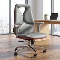 Silla de Oficina Ergonómica de Diseño Moderno, Silla Giratoria de Cuero PU para Personal, Silla de Computadora con Altura Ajustable, Sillas de Lujo para Jefes