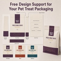 Sacs à friandises pour animaux de compagnie à fond plat imprimés sur mesure avec fermeture éclair pour les marques de friandises pour chiens et chats et l'emballage d'aliments pour animaux de compagnie en marque privée