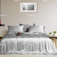 Parure de lit moderne de luxe en microfibre lavée, design épuré, certifiée OEKO-TEX, 300 fils/cm², drap-housse et housse de couette