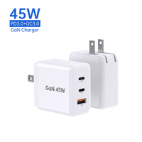 Adaptateurs Secteur Tommox avec Ports de Charge USB PD 45W Charge Rapide pour Ordinateur Portable, Tablette, Téléphone Mobile Type C pour Samsung, iPhone 17, iPad