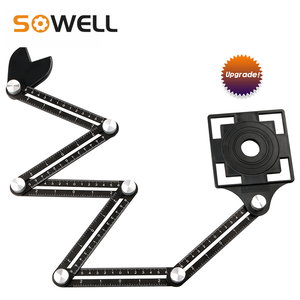 Regla Multifuncional de Aluminio de Seis Lados, Herramienta de Carpintería, Localizador de Origen, Plantilla de Medición Multiángulo, Herramientas Manuales, <span class=keywords><strong>Sowell</strong></span> Negro - Product Image 6