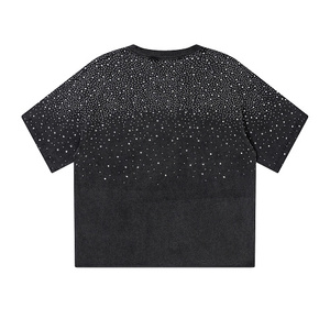 Camiseta Oversize de Algodón 100% de Alta Calidad con Pedrería para Hombre, Venta al por Mayor, Estilo Urbano Casual - Product Image 2