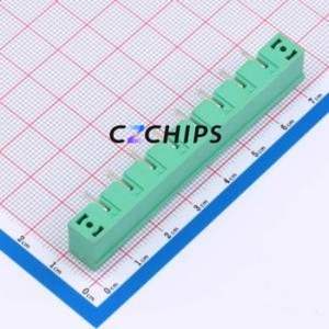 MX2EDGRM-7.62-08P-GN01-Cu-A Plug-in Terminal Block Bent Lead Through Hole,P=7.62mm Board-to-Board / Socket - Closed Screw Fixing - Product Image 2