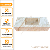 Lavabo en marbre Calacatta Gold de Cammy Stone, design luxueux et esthétique, pierre naturelle, pour hôtel, chambre, salle de bain, toilettes