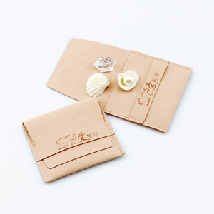 Pochette de luxe pour bijoux en velours suédé microfibre, sac d'emballage pour bijoux avec logo personnalisé pour boîte de rangement de bijoux - Product Image 5
