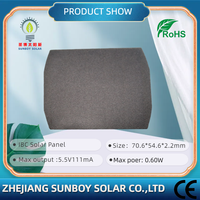 Petit panneau solaire personnalisé 70.6*54.6mm 0.6W/5.5V nouveau design SMT Sunpower PV IBC Type