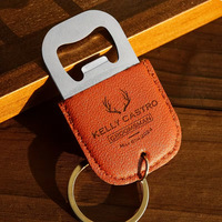 Décapsuleur Pratique avec Logo Gravé Personnalisé, Pendentif, Accessoire de Sac, Porte-clés en Cuir PU pour Souvenir de Festival de la Bière