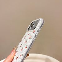 Nouvelle coque de protection antichoc IMD motif cerise en dentelle pour iPhone 15 16 17 18 Pro Max