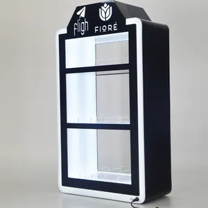 Customized Logo LED Cigarette Acrylic Smoke Shop Display Rack Stand For Smoke Cigarette Tobacco Retail