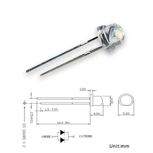 5mm Led Straw Hat Transparent White <b>Light</b> High Brightness Through Hole <b>Plug</b> <b>In</b> Led Beads - Product Image 1