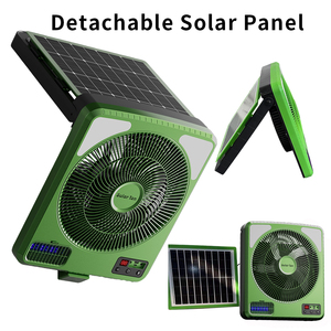 Ventilateur solaire portable 2-en-1 avec télécommande, recharge AC, 16000 mAh, pour usage extérieur, ventilateur solaire de camping 16 pouces - Product Image 4