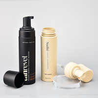 Emballage cosmétique en plastique PET mousse personnalisé de haute qualité 250 ml 300 ml, flacon pompe à mousse portable noir pour nettoyant visage et après-rasage