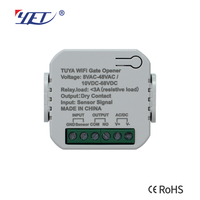 Receptor Universal YET479WTR WIFI DC:10V-68V AC:8V-48V con App Tuya, 1 Canal, Conexión a Sensor Magnético de Puerta y Fotocélula