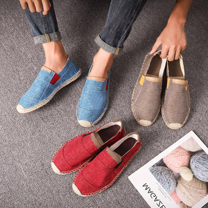 Scarpe da Pescatore Estive Slip-On da Uomo con Corda di Canapa Scarpe <span class=keywords><strong>Casual</strong></span> da Uomo in Tela Stile Vecchia Pechino Espadrillas da Uomo - Product Image 1