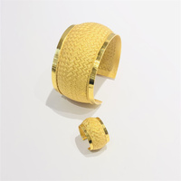 Parure de bijoux indiens Golden Star : Nouveaux bracelets et bague de mariage pour femme, style Dubaï, couleur or jaune