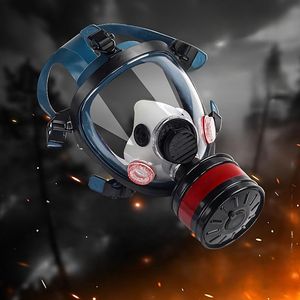 Masker Gas wajah penuh silikon, pelindung keselamatan pribadi masker kimia industri dengan filter peralatan pelindung diri - Product Image 3